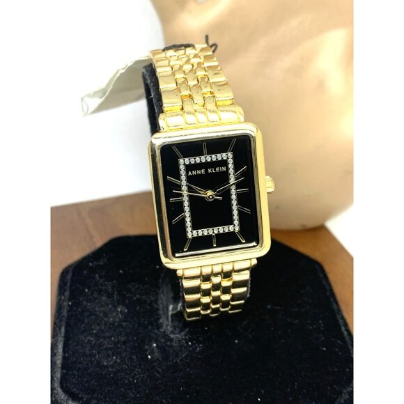 Anne Klein Women's Watch AK/3760 Quartz Black Dial Gold Stainless Steel 24mm - Picture 12 of 13